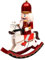 Ciao- Schiaccianoci Natale Soldatino a cavallo (28cm) in legno e tessuto, rosso