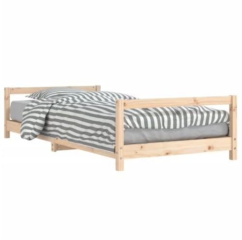 vidaXL Kinderbett, Kinder Bettgestell mit robusten Latten, Hausbett für Kleinkinder ab 4 Jahren, Einzelbett Kinder Jugendbett Holzbett, 90x200 cm Massivholz Kiefer