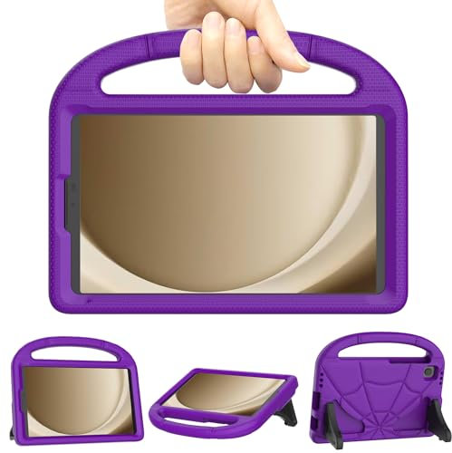 Kids Case for Samsung Galaxy Tab A9 8.7 inch 2023, Mansiruyi Shockproof Samsung A9 Tablet Case with Handle Stand for Tab A9 8.7 2023(SM-X110/X115/X117) & Tab A7 Lite 8.7 2021(SM-T220/T225) -Purple