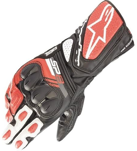 Alpinestars SP-8 V3 Sport Motorrad Handschuhe Schwarz Weiß Hellrot, M