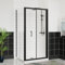 Aquariss 1000x700mm Bifold Shower Enclosure Cubicles 6mm Self Clean Shower Door Folding Shower Screen with Side Panel Black
