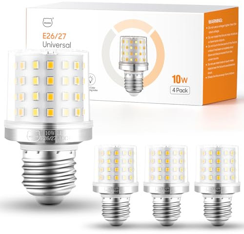 MIAOKE Bombilla LED de 3 vías E26/E27, 10 W, 3 modos de luz regulables, bombilla de 900 lúmenes, puede reducir el consumo de energía en un 90% (paquete de 4)