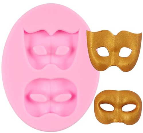 QDMOLDS Mask Silicone Molds Fondant Molds For Cake Decoration Cupcake Topper Polymer Clay Candy Gum Paste