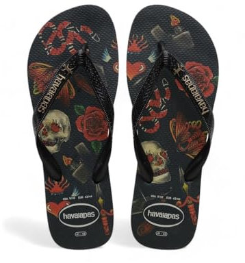 Havaianas Tongs Homme Top Tribo Black/Black Chaussons en caoutchouc de mer piscine (Black/Black, Système Tailles Chaussures EU, Adulte, Homme, Nombre (gamme), Moyenne, 43, 44), Noir , 43/44 EU