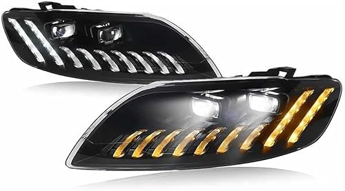 FEIFEISS Auto Scheinwerfer-Komplettsets für-Audi Q7 2006-2014, Hochwertig wasserdichte Robustes Tagfahrlicht Vorne Nebellichter Angel Eye Blinker-Baugruppen 2010-2015,2010-2015