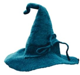 Leonardo Carbone® Unisex Mittelalter Zaubererhut Merlin - Zauberer Kostüm, Mittelalter Kleidung Kopfbedeckung, Halloween Kostüm Damen, Zauberer Hut Herren, LARP, Karneval, Cosplay - 100% Wolle Grün