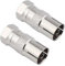 HiAoey SAT Antennenadapter Kabel auf SAT Adapter Set F-Stecker auf IEC-Buchse Kupplung Verbinder Koaxial Adapter SAT Kabel Vergoldet - 2 Stück