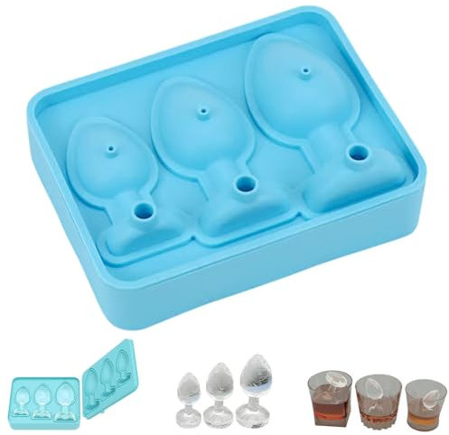 Ice Cube Mold Tray Novelty - Funny Silicone ICES Cube Tray, Large Thicked Silicone Fun Shapes Ice Mold, Personalized Ice Cube Trays for Bar, Cocktails, Whiskey Coffee (Blue)