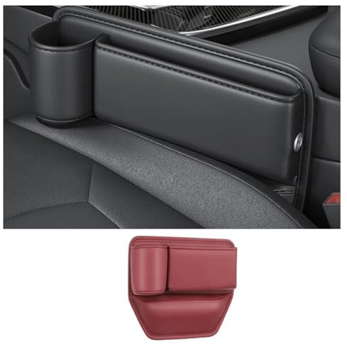 COARAIEI Car Leather Cup Holder Bag for v&w Polo 4 Mk4 9n3 2005-2009 Car Crevice Storage Box Car clearance bag With Cup Holder Car Accessories