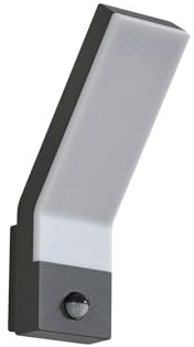 Lindby LED Wandleuchte aussen in anthrazit, weiß, mit Bewegungsmelder, | Außenlampe IP54 Staub‑ und Spritzwassergeschützt, Modern, 3000 K Warmweiß, aus Aluminium für Balkon, Terrasse