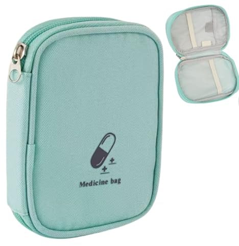 Mini Medizinische Aufbewahrungstasche,Medikamententasche tragbar Klein Tasche Erste Hilfe Reißverschlusstaschen zur Aufbewahrung von Medizin,Perfekt für Camping,Wandern und Reisen