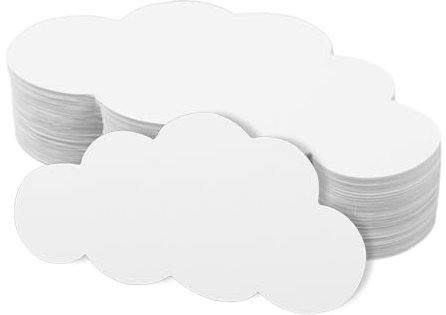 Tinoaly 100pcs Décoration Nuage, Papier Épais Formes de Nuages Découpées Double Face Décoration Murale Décoration de Salle de Classe en Papier pour Bulletin Tableau Chambre d'enfant
