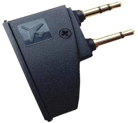 Gosera Headphone Airline Adapter Plug Flight Headphone Adapter 3.5 Mono Plug to 2X3.5 Plugs Compatible with QC45 QC35 QC3 QC25 QC20