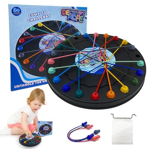 Yeefunjoy Brainy Knots, Juego de Cuerdas Juego de Mesa de puzle Knots Rope Untangling, Juego de Estrategia Desentrañar los Nudos Juegos de Lógica para Niños a Partir de 3 años Regalo de cumpleaños