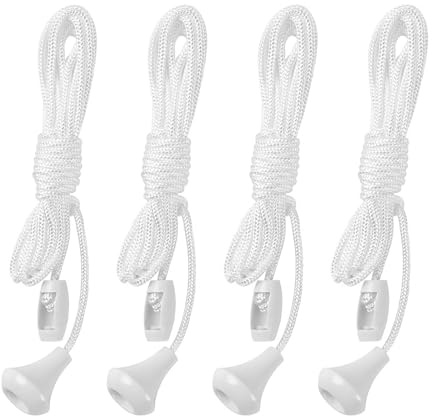 KRENIE 4 Pcs 1.5M Nylon Bathroom Light Pull Cord, Ceiling Fixture Strings | Universal Replacement For Bathroom Switches, Homes, Offices And DIY Projects