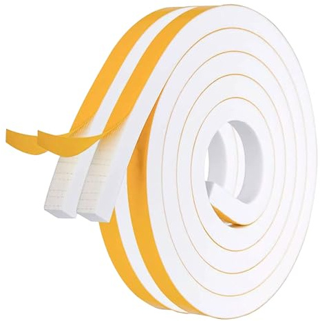 Universal Door Seal - Adhesive Foam Tape, Insulating Soundproof Stripping, Self-Stick Weather Seal, Wind and Water Proof, Energy Efficient Insulation for Interior Exterior Use