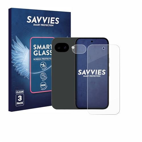 Savvies Schutzglas für Google Pixel 10a | (Display+Kamera) 3 Stück Transparenter Displayschutz Made in Germany Panzer Schutz Glas 9H Schutzfolie Klar Einfache Montage