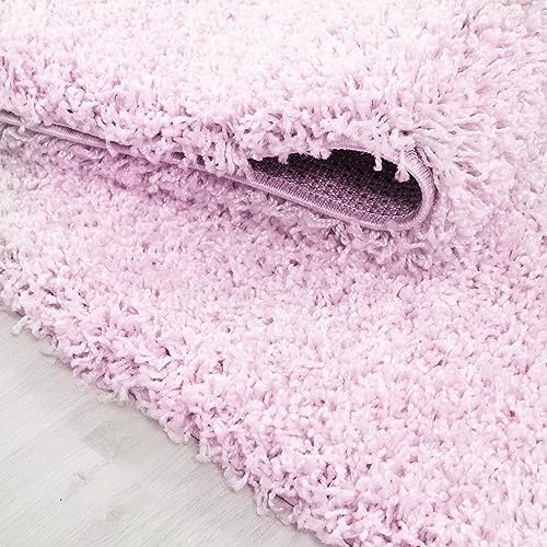 KADIMA DESIGN Hochflorteppich Einfarbig Uni Weich Flauschig Waschbar Strapazierfähig Langlebig Pink 80x80 cm Wohnzimmer Schlafzimmer Flur Fußbodenheizung geeignet Schadstoffgeprüft | RHEIN