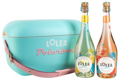 LOLEA - Pack Edición Limitada Citrus Spritz 75 cl + Floral Spritz 75 cl + Polarbox 12L | Nevera Portátil Exclusiva + 2 Aperitivos Mediterráneos Espumosos de Vino | Ideal para Regalo, Playa y Picnic
