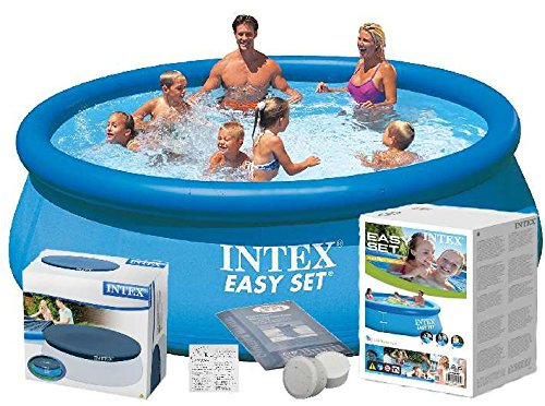 Intex 28130 - Piscina intera, 366 x 76 cm, 5621 l, set Easy – Set da giardino SWIMMINGPOOL + copertura + CHLOR con accessori