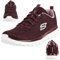 Skechers Graceful Get Connected Regular, Zapatillas Mujer, Wine Mesh Lavender Trim, 39 EU