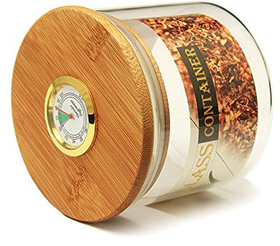 MUXIANG Tabakglas Zigarrenaufbewahrungsglas Zigarrenbefeuchter Kleiner runder Luftbefeuchter Glas Luftdichtes Tabakrohr WMCG0014