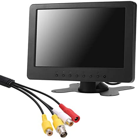 Docooler S701de 7Pulgadas TFT LCD Monitor de Pantalla de 16: 9 1024 * 600 BNC AV Video Audio para PC de Seguridad VCD DVD de la UE Conector