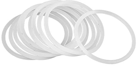 sourcing map 10Stk. Silikon O-Ringe, 53.7 mm OD 46.6 mm ID 3.56 mm Breite VMQ Dichtung für Kompressor Ventile Rohr Reparatur, Weiß