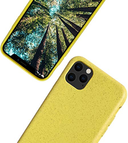 eplanita Eco Mobile Phone Case for iPhone 11 Pro, Plant Fibre, Drop Protection Cover, Durable and Sustainable (Yellow, for iPhone 11 Pro)
