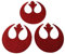 S Wars Rebel Alliance Symbol Embroidered Iron on Patch Set of 3