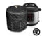 ELR Rice Cookers Cover Dust Proof Cover Compatible with 6 Quart Instant Pot/Electric Pressure Cooker, Washable Decorative Appliance Cover with Pocket for Accessories (Black, 6 Quart)