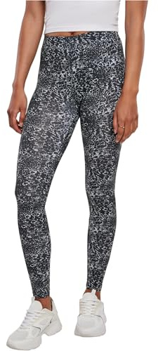 Urban Classics Ladies AOP Leggings Black/White 3XL
