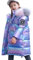 YFPICO Piumini per Ragazze Lungo Moderno Colorato Viso Luminoso Ragazze Bambini più Grandi Ispessimento, Viola, 7-8 Anni Etichetta 130