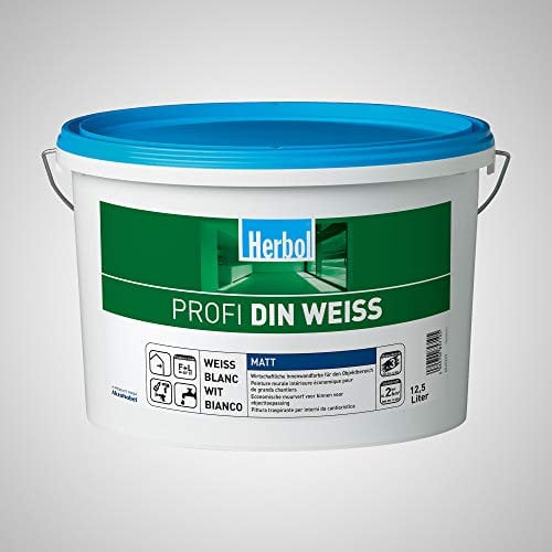 Herbol Profi DINWeiß Innenfarbe | Wandfarbe für den Objektbereich für eine matte Oberfläche | 12,5 liter