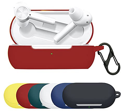 SCL Earphone Case for OnePlus Buds Z Case [Dark Red] OnePlus Buds Z Cover Skins Silicone Case Shock Proof Protective Resistant Cover for OnePlus Buds Z