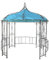 Pergola Almeria, Rundpavillon Garten Pavillon, stabiles Stahl-Gestell Ø 3m - türkis