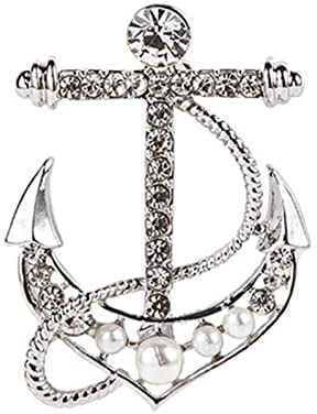 Marine Ruder Anker Broschen Pins Strass Broschen Anzug Hemdkragen Anstecknadel Abzeichen Schmuck Zubehör für Männer