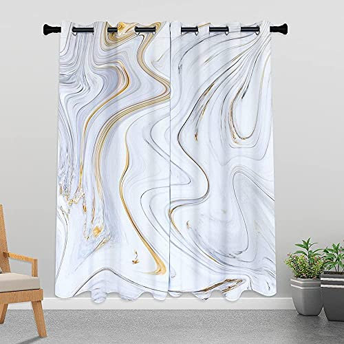 EWGYH Verdunklungs- und Schallschutzvorhänge eignen Sich für Wohnzimmer mit Waschmaschine Luxus-Marmortinte-Schlafzimmer 264 x 214 cm