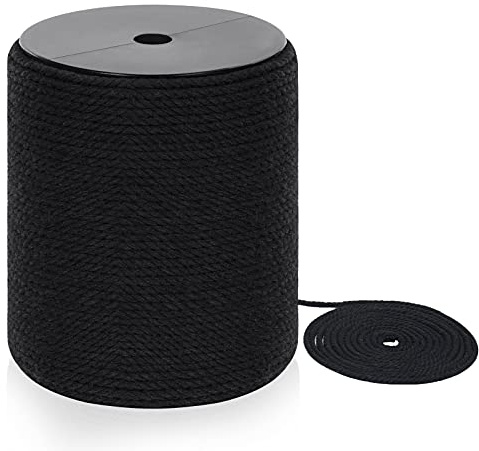 Macrame Cord 5mm x 164yd | 100% Natual Cotton Macrame Rope | 3 Strand Twisted Cotton Cord for Handmade Plant Hanger Wall Hanging Craft Making, Black
