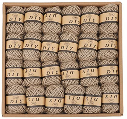 24 rollos de cuerda de cáñamo para manualidades, cuerda de cáñamo, cuerda de cáñamo, cuerda de yute hecha a mano