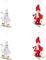 Christbaumschmuck Weihnachtsbaumanhänger Skifahrer im 4er Set in 3 Farbvarianten (Rot-Weiss)