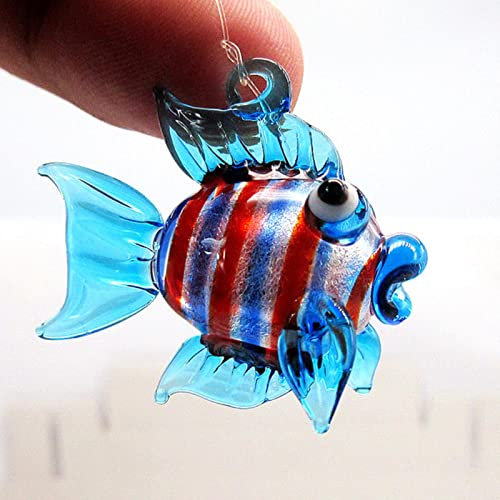 MANQILE Flottant Verre Bulle Poissons Tropicaux Ornement Miniature Mer Animal Figurine Maison Aquarium Fish Tank Décor Accessoire
