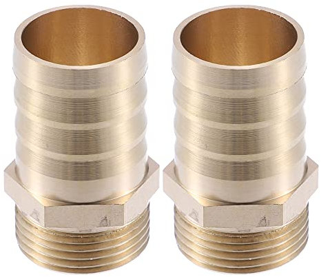 A ABSOPRO 2 Stück Schlauchanschluss 3/4 Zoll Schlauchtülle Messing Widerhaken Rohr Stecker Adapter 25mm