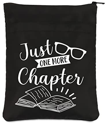 PLITI Bookworm Book Sleeve Librarian Appreciation Gift Book Lover Gift Just One More Chapter Book Protector for Women (More Chapter BSblU)