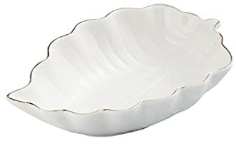 Insalatiera Pelle di installazione in ceramica Piatti a forma di foglia a forma di condimento piattini con condimento piattini di immersione a ciotole piastra antipasto for condimento e snack (5.12 po