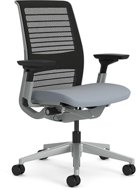 Steelcase Think Ergonomischer Bürostuhl mit LiveBack Lendenwirbelstütze, 4D-Armlehnen, nachhaltiges Design, Pfeffer