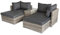 BELLAVISTA Gartenlounge Samoa | Mehr als 10 Verschiedene Stellmöglichkeiten | Wetterfest | Grau | Outdoor | Für den Außenbereich | 5-teilig mit 2 Sessel | 2 Hocker | Tisch | Montiert