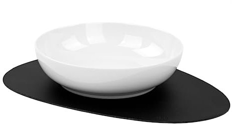 silwy® Set aus Magnet-Food-Bowl (Porzellan) und Nano-Gel-Platzset - perfekt für Camping, Caravaning und Boating - rutschfestes Geschirr ohne Klappern stapelbar, Schale für Obst, Salat, Pasta etc.