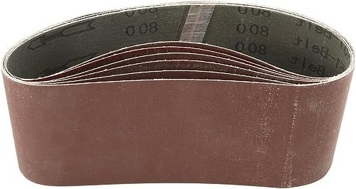 TA-VIGOR 6 nastri abrasivi da 100 mm x 610 mm, grana 800, nastri di carta vetrata in ossido di alluminio per levigatrice a strisce portatile, finitura del legno, metallo, cartongesso, lucidatura,