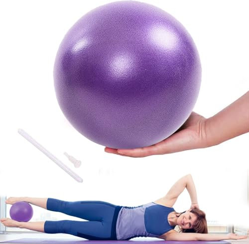 Pilates Ballon de Gymnastique, Yoga Ball Anti-Slip Anti-éclatement Fitness Balles Yoga Ball Équilibre Sport Balle pour 25 cm Entraînement Abdominal et des Épaules, Équilibre, Sport, Pilates (Violet)